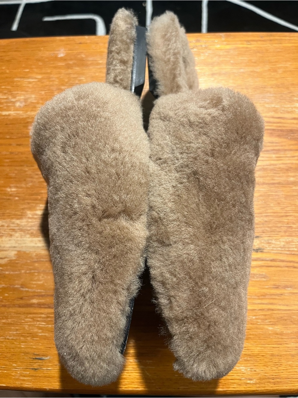 Anine Bing Shearling Plush Slip on Loafers Mules Camel / Yellow Gold SZ 38 - Picture 9 of 11